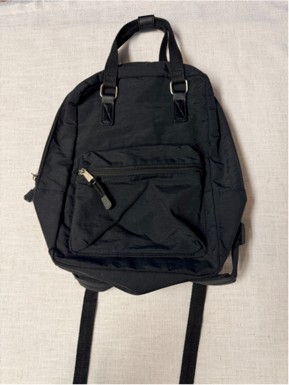 Wild Fable Nylon Mini Backpack Dual Top Handle Daypack Purse Black